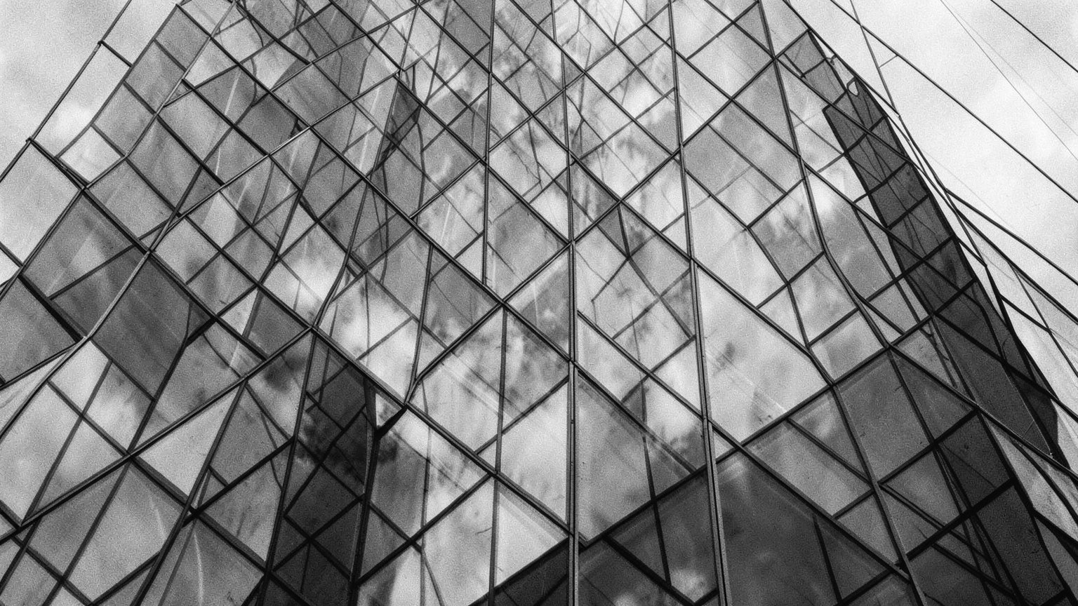 Glass office tower facade