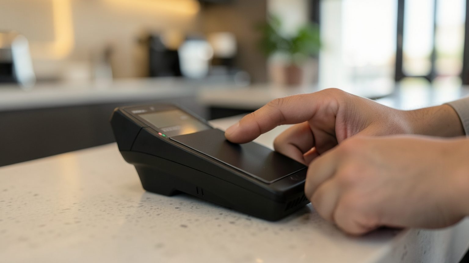 Tapping a card at a payment terminal